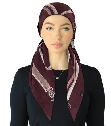 Cherie SP320A-BGY Burgundy Adjustable Pre-Tied Open Back Bandanna Myselflingerie.com